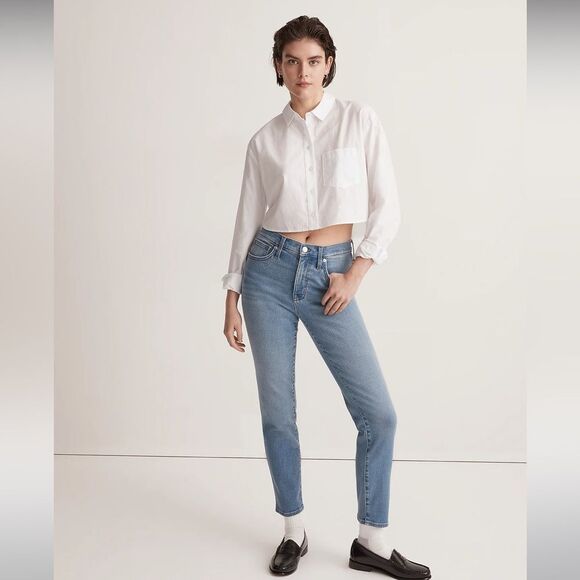 Madewell NWT Mid Rise Stovepipe Jeans Size 30 in Skyford Wash - Picture 2 of 8